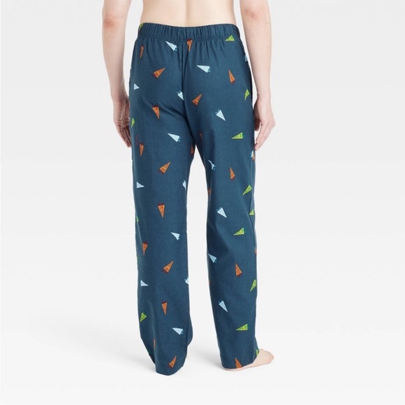 NWT Men's Dark Blue Pennant Flag Flannel Pajama Pants -Goodfellow & Co - Picture 2 of 7